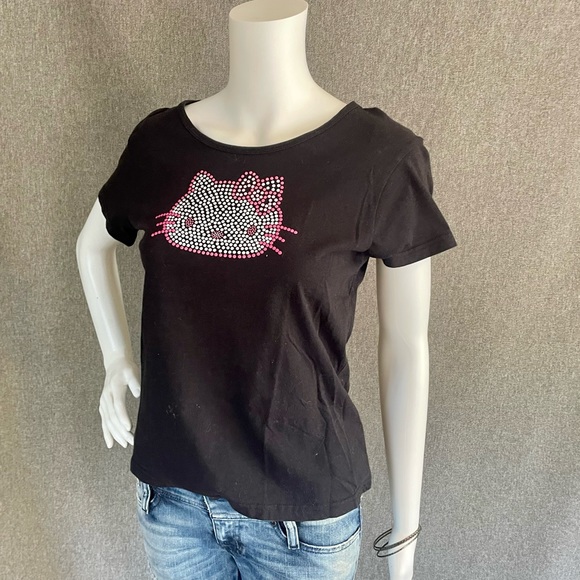 RARE Hello Kitty Pointillism Ben-Day Comic Book Dots Style Tee T-Shirt Ladies M - Picture 7 of 8